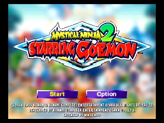 Mystical Ninja 2 Starring Goemon title screen for Nintendo 64